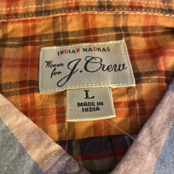 J. Crew mixed plaid Relaxed short sleeve Indian madras shirt - Picture 10 of 11